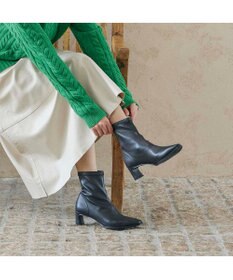 MODE ET JACOMO <carino>【レイン対応】フレアヒールストレッチブーツ