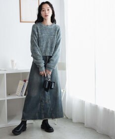 WEGO ミックスカーラーショートニット