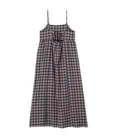 earth music&ecology シャーリングラメチェックキャミワンピース