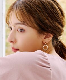 Tiaclasse   カッティングガラスサークルピアス