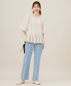 ANY SIS 【美Denimシリーズ】センタープレスセミフレア デニム
