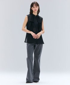 BEIGE， 【洗える】MOYE / シアーウールビックボウタイブラウス