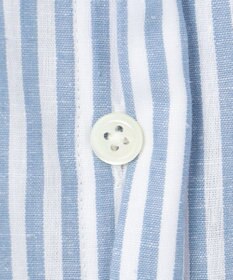 J.PRESS LADIES 【洗える・接触冷感・吸水速乾】麻STRIPE バンドカラー シャツ ブラウス