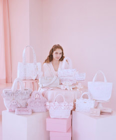 Maison de FLEUR ピンクマニア2Wayファーリボンバッグ