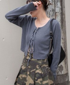 WEGO リボンリブカーディガン