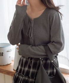 WEGO リボンリブカーディガン