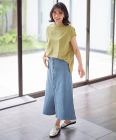 ANY 【洗濯機可能/ストレッチ】フロントスリットデニムスカート