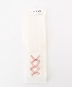 ANY KIDS サイドリボン ハイソックス