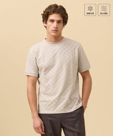 J.PRESS MEN クールビズ対応【接触冷感 / 吸水速乾】【J.PRESS PREMIUM JERSEY】アーガイルリンクス Tシャツ グレー系