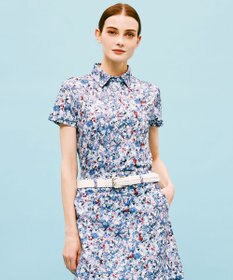 23区GOLF 【WOMEN】プランティカプリント 総柄 半袖ポロシャツ