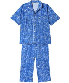 ワコール／睡眠科学 パジャマ 5分袖 半袖 8分丈 綿100%(本体) 天竺素材 メンズ YGT153 睡眠科学／ワコール