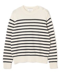 BEIGE， HELIODOR / レーヨンボーダーマリンボタンニット