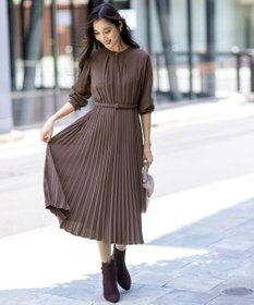 ANY SIS L 【洗える】ノーブルプリーツ ワンピース