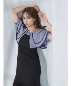 earth music&ecology パイピング衿付きドッキングワンピース