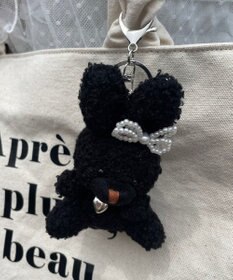 WEGO もこもこファンシーうさぎぬいぐるみキーホルダー
