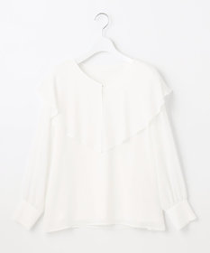 自由区 【XSサイズ～/洗える】ロイヤルシフォン ラッフルブラウス