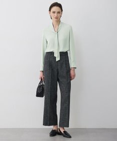 ICB L 【新色追加】BackSatinAmunzen 配色ボウタイブラウス