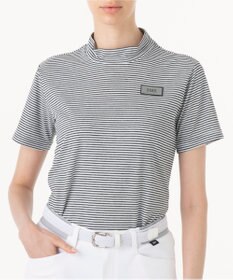 ZERO HALLIBURTON メランジ ボーダー モックネックTシャツ 82835 W4S4a レディースゴルフ
