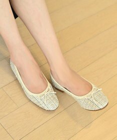 nouvelleRobe Oū 【本革・高反発】Round ラウンドトゥ ツイードバレエシューズ