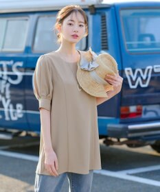 Tiaclasse 【小倉優子さん着用】【洗える】 パフスリーブチュニックブラウス