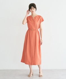 YECCA VECCA リネンライクスキッパーワンピース