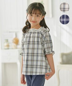 組曲 KIDS 【150-160㎝】プランタンチェック ブラウス
