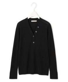 ICB 【洗える】エクストラファインメリノリブ ヘンリーネック プルオーバー