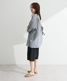 Green Parks 綿麻混Ｖネックオーバーサイズシャツ