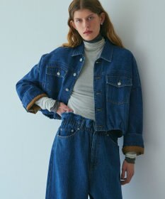 NAVE 【ReNAVE・洗える/軽量】ライトデニム ウエストギャザーパンツ