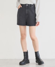 earth music&ecology フリンジロゴデニムショートパンツ