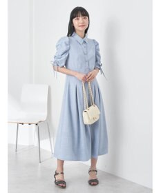 earth music&ecology 袖ドロストシャツワンピース