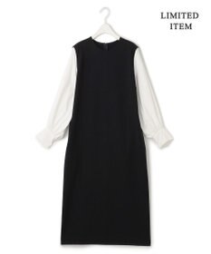 ICB L 【WEB限定・洗える】ストレッチポンチ ドッキングワンピース