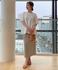 UNFILO ハーフスリーブ ペプラムニット