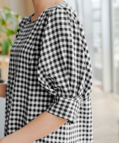 Tiaclasse 【小倉優子さん着用】【洗える】 パフスリーブチュニックブラウス