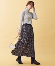 ANY L ウール混リブタートルネックカットソー