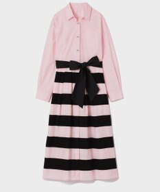 GRACE CONTINENTAL ボーダーコンビシャツワンピース