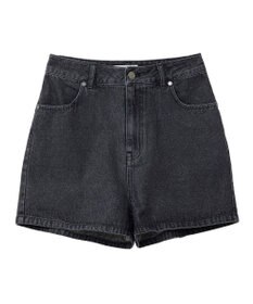 earth music&ecology フリンジロゴデニムショートパンツ