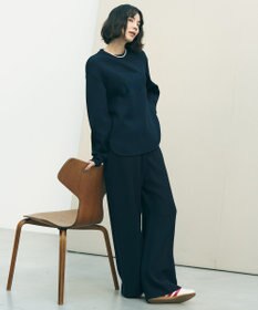 UNFILO 【ウエストゴム/セレモニー】ドライダブルクロス イージー ワイドパンツ