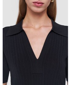 JOSEPH 【洗える】ヴィスコースリブ　ニットポロトップ