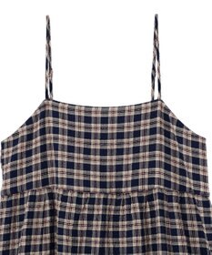 earth music&ecology シャーリングラメチェックキャミワンピース