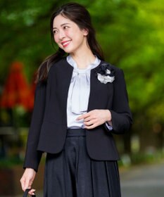 ANY SIS セレモニーダブルクロス クルーカラー ジャケット