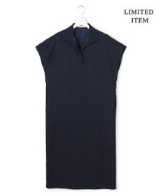 ICB 【WEB限定】FluidBackSatin ニット衿シャツワンピース