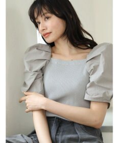 Green Parks ・ＡＮＤ　ＳＥＡＲＣＨ　布帛スリーブニットプルオーバー