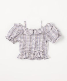 ANY KIDS 【洗濯機可能】2WAY チェックブラウス