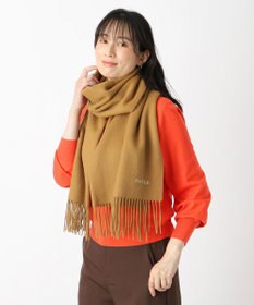 MOONBAT 【WEB限定】FURLA ウール100％ 大判プレーンストールマフラー/幅60cm