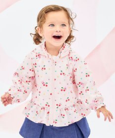 MIKI HOUSE HOT BISCUITS 【80-120cm】キャビット×さくらんぼ 総柄ウインドブレーカー