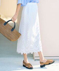 自由区 【SHIHOさん着用・こだわり素材・セットアップ対応】パネルレース スカート オフ