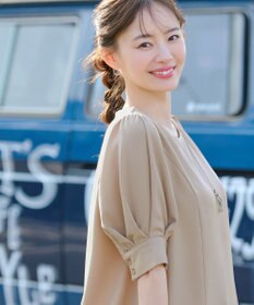 Tiaclasse 【小倉優子さん着用】【洗える】 パフスリーブチュニックブラウス