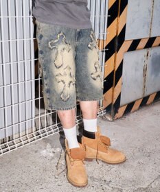 WEGO スーパーバギーフリンジデニムショーツ