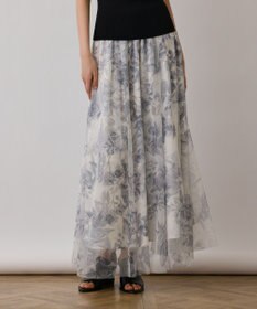 GRACE CONTINENTAL シャドーフラワープリントスカート